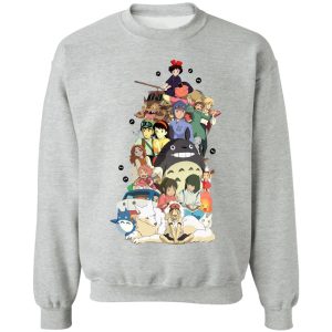 My Neighbor Totoro Cast - Ghibli Movie Characters Compilation Sweatshirt-Apparel, Kiki's Delivery Service, My Neighbor Totoro, My Neighbor Totoro Cast, princess mononoke, Spirited Away, Sweatshirt