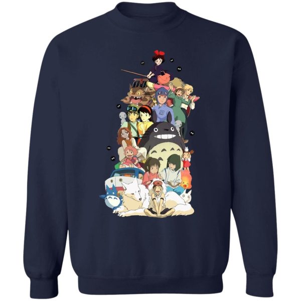 My Neighbor Totoro Cast - Ghibli Movie Characters Compilation Sweatshirt-Apparel, Kiki's Delivery Service, My Neighbor Totoro, My Neighbor Totoro Cast, princess mononoke, Spirited Away, Sweatshirt