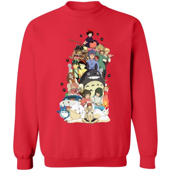 My Neighbor Totoro Cast - Ghibli Movie Characters Compilation Sweatshirt-Apparel, Kiki's Delivery Service, My Neighbor Totoro, My Neighbor Totoro Cast, princess mononoke, Spirited Away, Sweatshirt