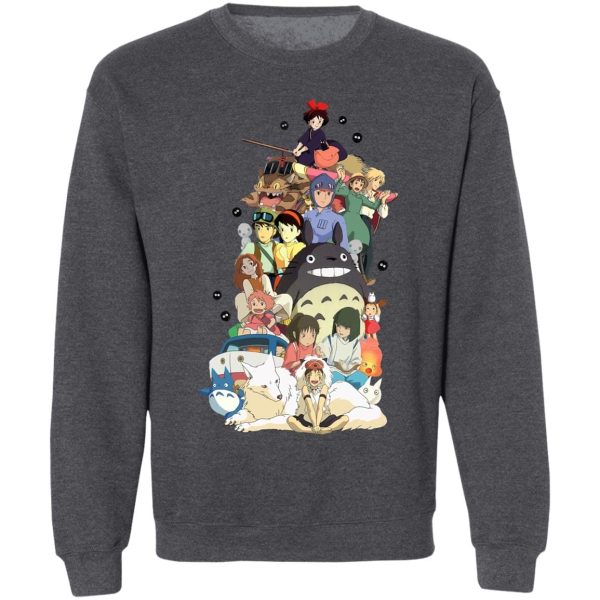 My Neighbor Totoro Cast - Ghibli Movie Characters Compilation Sweatshirt-Apparel, Kiki's Delivery Service, My Neighbor Totoro, My Neighbor Totoro Cast, princess mononoke, Spirited Away, Sweatshirt