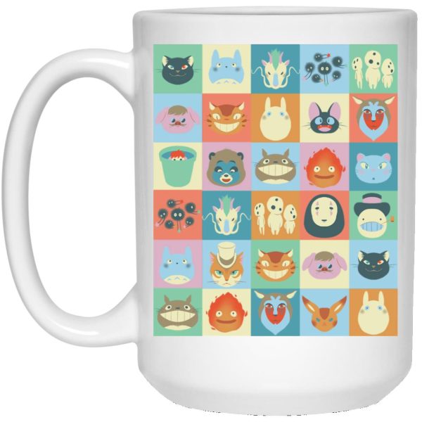 Totoro Wallpaper - Ghibli Colorful Characters Collection Mug-House Decor, Howl's Moving Castle, Kiki's Delivery Service, Mug, My Neighbor Totoro, princess mononoke, Spirited Away, Totoro Wallpaper