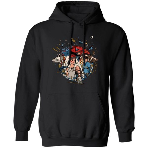 Princess Mononoke Forest Spirit Black - Princess Mononoke Kokyo Hoodie Unisex-Apparel, princess mononoke, Princess Mononoke Forest Spirit Black