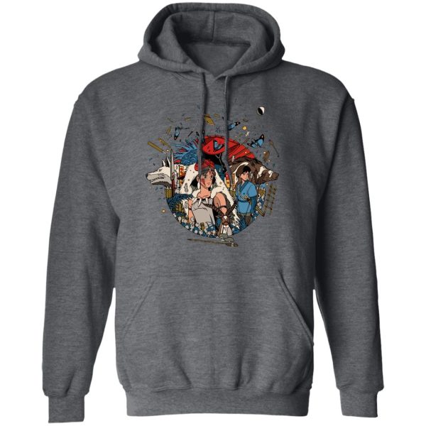 Princess Mononoke Forest Spirit Black - Princess Mononoke Kokyo Hoodie Unisex-Apparel, princess mononoke, Princess Mononoke Forest Spirit Black