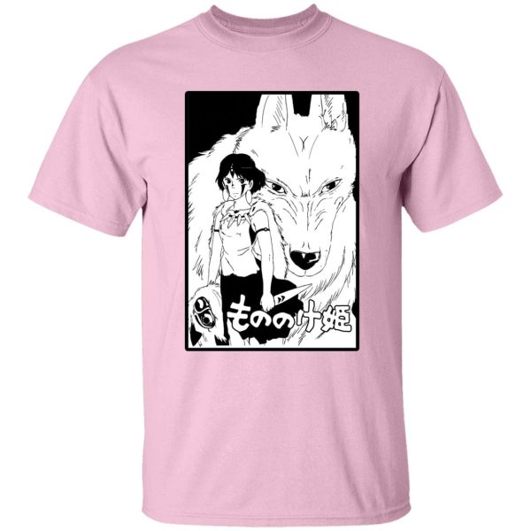 Studio Ghibli Princess Mononoke - Princess Mononoke Black & White T Shirt Unisex-Apparel, princess mononoke, Studio Ghibli Princess Mononoke