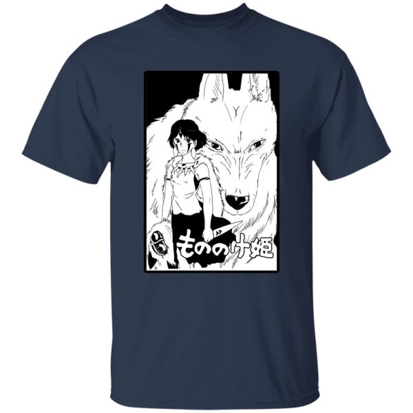 Studio Ghibli Princess Mononoke - Princess Mononoke Black & White T Shirt Unisex-Apparel, princess mononoke, Studio Ghibli Princess Mononoke