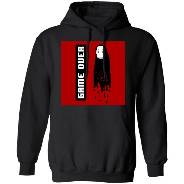 Spirited Away Arms Guy - Spirited Away No Face 8 BIT Game Over Hoodie-Apparel, Hoodie, Spirited Away, Spirited Away Arms Guy