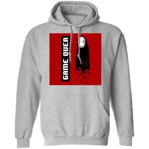 Spirited Away Arms Guy - Spirited Away No Face 8 BIT Game Over Hoodie-Apparel, Hoodie, Spirited Away, Spirited Away Arms Guy