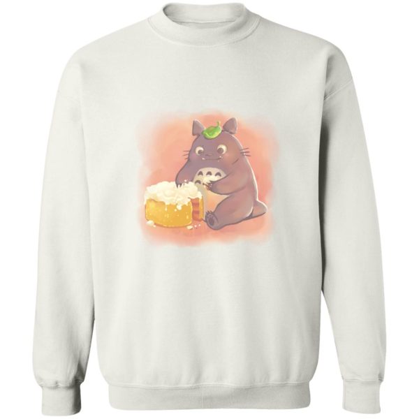 Catbus Totoro - Totoro Eating Cake Sweatshirt-Apparel, Catbus Totoro, My Neighbor Totoro, Sweatshirt