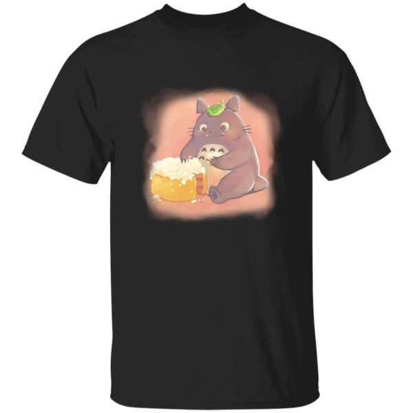 Totoro Plush - Totoro Eating Cake T Shirt-Apparel, My Neighbor Totoro, Totoro Plush, Tshirt