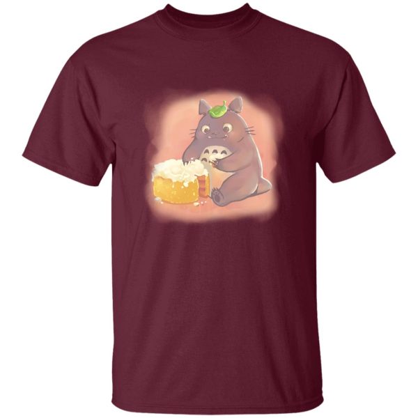 Totoro Plush - Totoro Eating Cake T Shirt-Apparel, My Neighbor Totoro, Totoro Plush, Tshirt