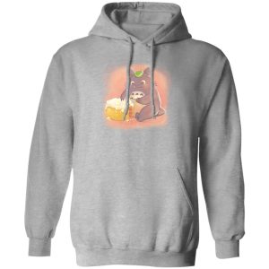 Totoro Cat Bus - Totoro Eating Cake Hoodie-Apparel, Hoodie, My Neighbor Totoro, Totoro Cat Bus