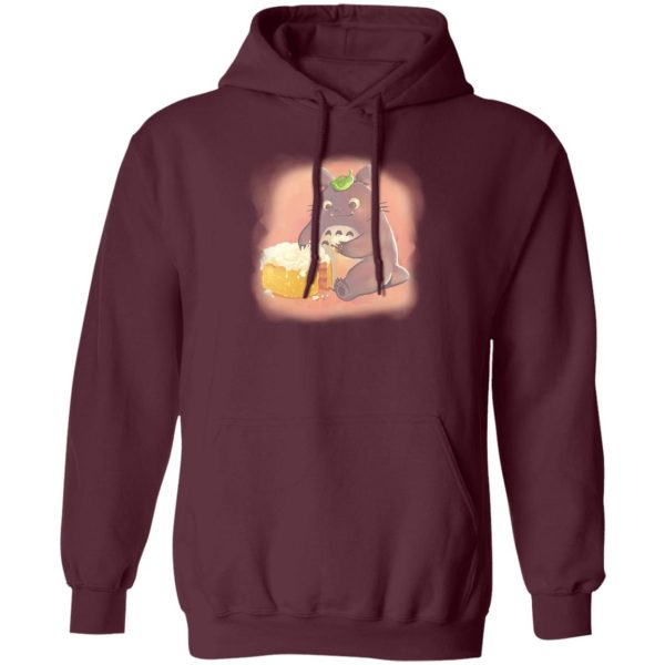 Totoro Cat Bus - Totoro Eating Cake Hoodie-Apparel, Hoodie, My Neighbor Totoro, Totoro Cat Bus