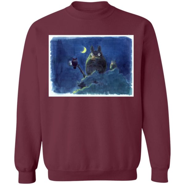 Totoro Catbus - My Neighbor Totoro by the Moon Pastel Art Sweatshirt-Apparel, My Neighbor Totoro, Sweatshirt, Totoro Catbus