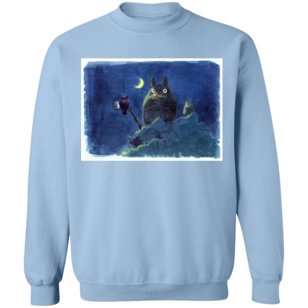 Totoro Catbus - My Neighbor Totoro by the Moon Pastel Art Sweatshirt-Apparel, My Neighbor Totoro, Sweatshirt, Totoro Catbus