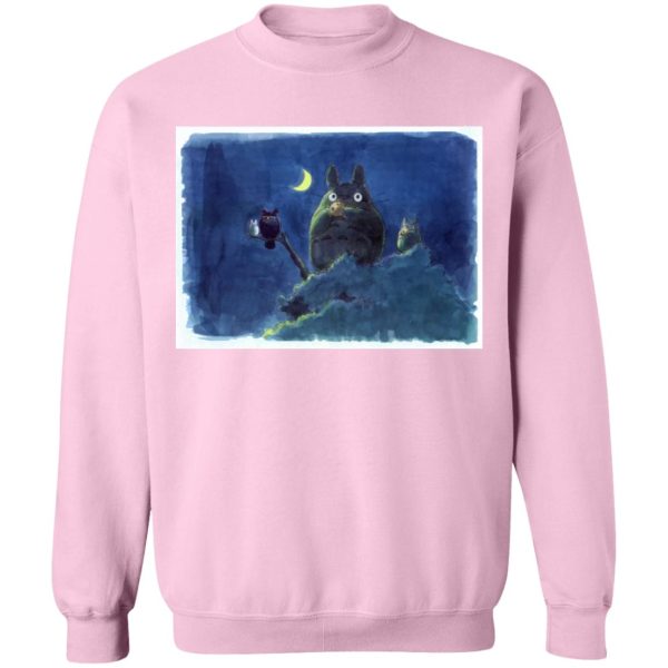 Totoro Catbus - My Neighbor Totoro by the Moon Pastel Art Sweatshirt-Apparel, My Neighbor Totoro, Sweatshirt, Totoro Catbus