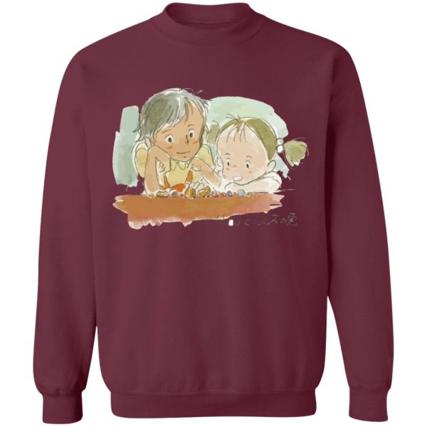 My Neighbor Totoro – Mei & Satsuki Water Color Unisex Sweatshirt-Apparel, My Neighbor Totoro, Sweatshirt