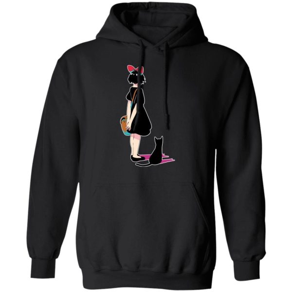 Kiki's Delivery Service Characters - Kiki and Jiji Color Art Hoodie-Apparel, Hoodie, Kiki's Delivery Service, Kiki's Delivery Service Characters