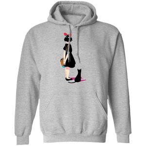 Kiki's Delivery Service Characters - Kiki and Jiji Color Art Hoodie-Apparel, Hoodie, Kiki's Delivery Service, Kiki's Delivery Service Characters