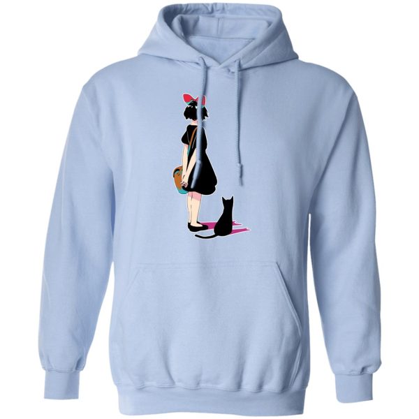 Kiki's Delivery Service Characters - Kiki and Jiji Color Art Hoodie-Apparel, Hoodie, Kiki's Delivery Service, Kiki's Delivery Service Characters