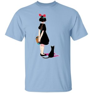 Kiki's Delivery Service Costume - Kiki and Jiji Color Art T Shirt-Apparel, Kiki's Delivery Service, Kiki's Delivery Service Costume, Tshirt