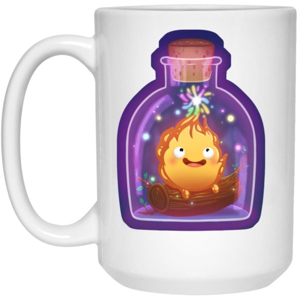 Howl's Moving Castle Cast English - How’s Moving Castle – Calcifer in the Bottle Mug-House Decor, Howl's Moving Castle, Howl's Moving Castle Cast English, Mug