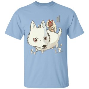 San Princess Mononoke - Princess Mononoke and The Wolf Cute Chibi Version T Shirt-Apparel, princess mononoke, San Princess Mononoke, Tshirt