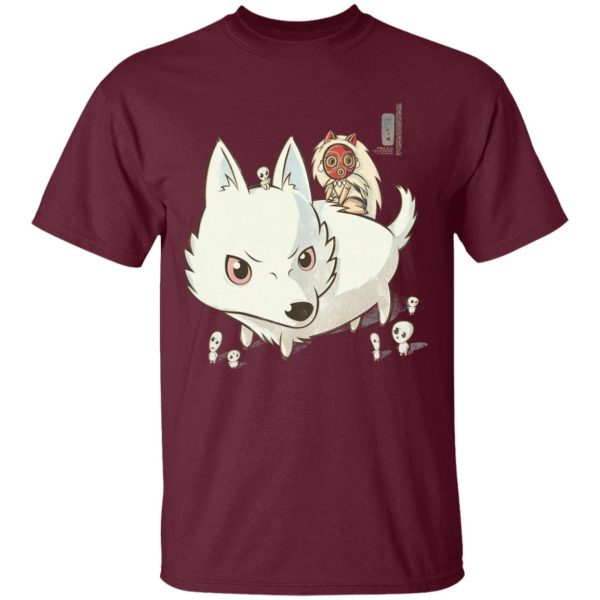 San Princess Mononoke - Princess Mononoke and The Wolf Cute Chibi Version T Shirt-Apparel, princess mononoke, San Princess Mononoke, Tshirt