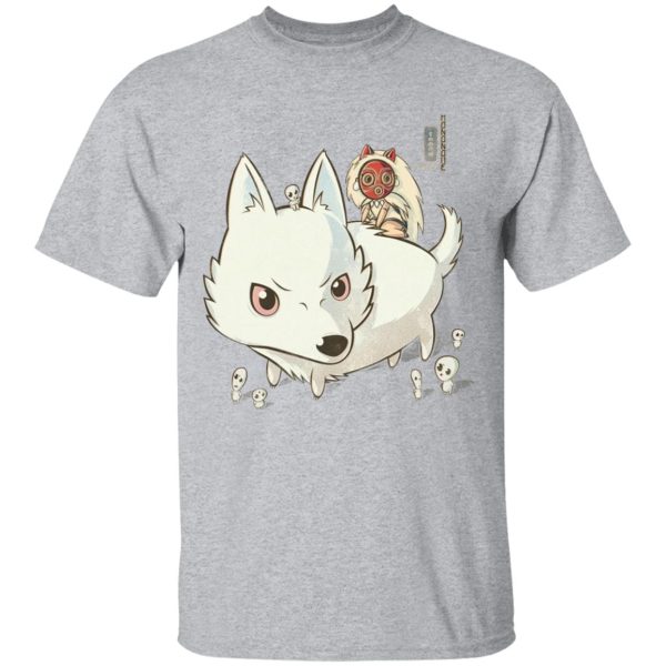 San Princess Mononoke - Princess Mononoke and The Wolf Cute Chibi Version T Shirt-Apparel, princess mononoke, San Princess Mononoke, Tshirt