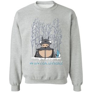 Totoro In Japanese - Totoro Game of Throne Winter is Here Sweatshirt-Apparel, My Neighbor Totoro, Sweatshirt, Totoro In Japanese