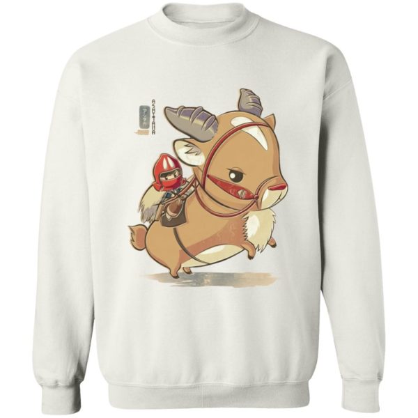 Where To Watch Princess Mononoke - Princess Mononoke Ashitaka  and Yakul Chibi Sweatshirt-Apparel, princess mononoke, Sweatshirt, Where To Watch Princess Mononoke