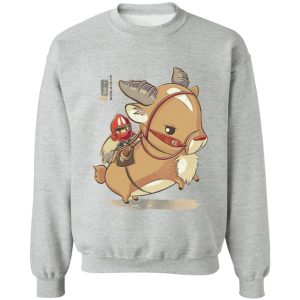 Where To Watch Princess Mononoke - Princess Mononoke Ashitaka  and Yakul Chibi Sweatshirt-Apparel, princess mononoke, Sweatshirt, Where To Watch Princess Mononoke