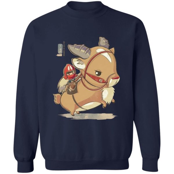 Where To Watch Princess Mononoke - Princess Mononoke Ashitaka  and Yakul Chibi Sweatshirt-Apparel, princess mononoke, Sweatshirt, Where To Watch Princess Mononoke