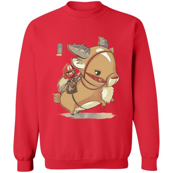 Where To Watch Princess Mononoke - Princess Mononoke Ashitaka  and Yakul Chibi Sweatshirt-Apparel, princess mononoke, Sweatshirt, Where To Watch Princess Mononoke