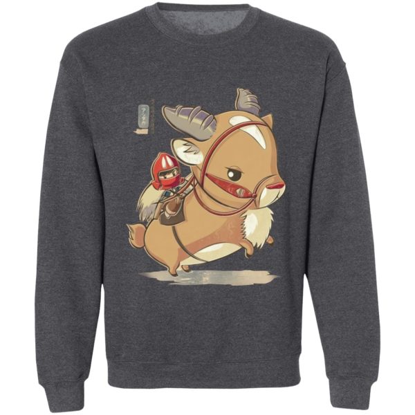 Where To Watch Princess Mononoke - Princess Mononoke Ashitaka  and Yakul Chibi Sweatshirt-Apparel, princess mononoke, Sweatshirt, Where To Watch Princess Mononoke