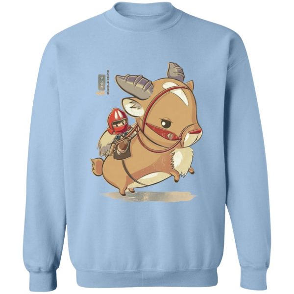 Where To Watch Princess Mononoke - Princess Mononoke Ashitaka  and Yakul Chibi Sweatshirt-Apparel, princess mononoke, Sweatshirt, Where To Watch Princess Mononoke