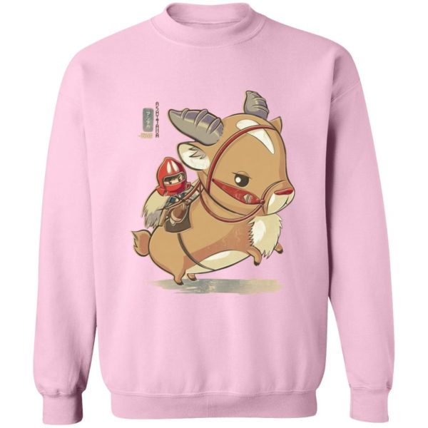 Where To Watch Princess Mononoke - Princess Mononoke Ashitaka  and Yakul Chibi Sweatshirt-Apparel, princess mononoke, Sweatshirt, Where To Watch Princess Mononoke