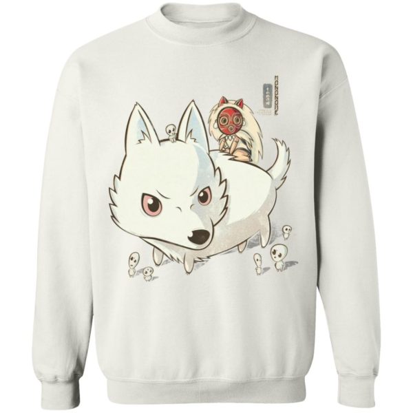 Moro Princess Mononoke - Princess Mononoke and The Wolf Cute Chibi Version Sweatshirt-Apparel, Moro Princess Mononoke, princess mononoke, Sweatshirt