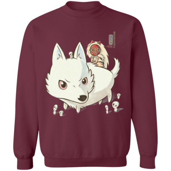 Moro Princess Mononoke - Princess Mononoke and The Wolf Cute Chibi Version Sweatshirt-Apparel, Moro Princess Mononoke, princess mononoke, Sweatshirt