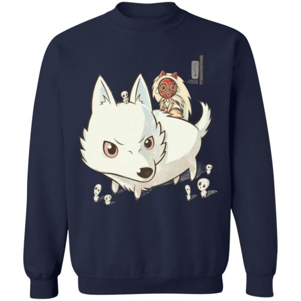 Moro Princess Mononoke - Princess Mononoke and The Wolf Cute Chibi Version Sweatshirt-Apparel, Moro Princess Mononoke, princess mononoke, Sweatshirt