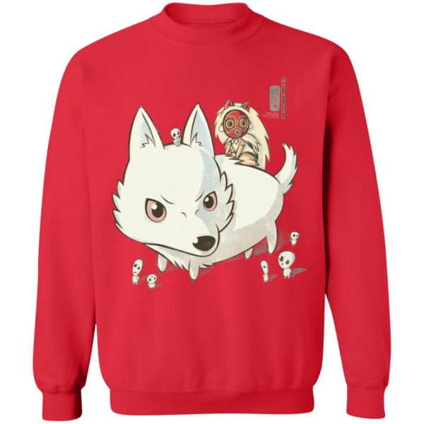 Moro Princess Mononoke - Princess Mononoke and The Wolf Cute Chibi Version Sweatshirt-Apparel, Moro Princess Mononoke, princess mononoke, Sweatshirt