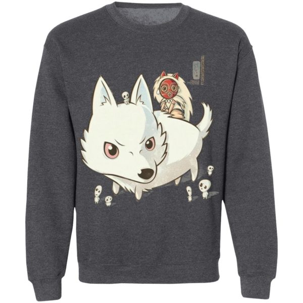 Moro Princess Mononoke - Princess Mononoke and The Wolf Cute Chibi Version Sweatshirt-Apparel, Moro Princess Mononoke, princess mononoke, Sweatshirt