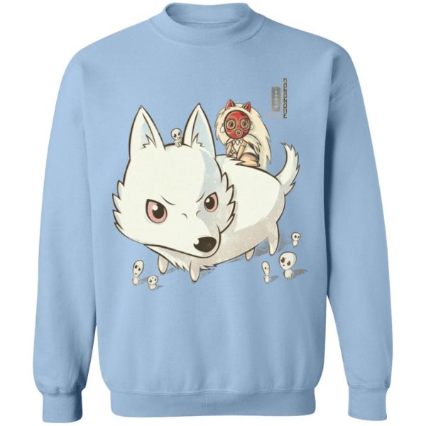 Moro Princess Mononoke - Princess Mononoke and The Wolf Cute Chibi Version Sweatshirt-Apparel, Moro Princess Mononoke, princess mononoke, Sweatshirt