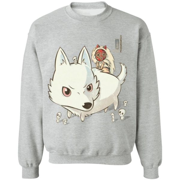 Moro Princess Mononoke - Princess Mononoke and The Wolf Cute Chibi Version Sweatshirt-Apparel, Moro Princess Mononoke, princess mononoke, Sweatshirt