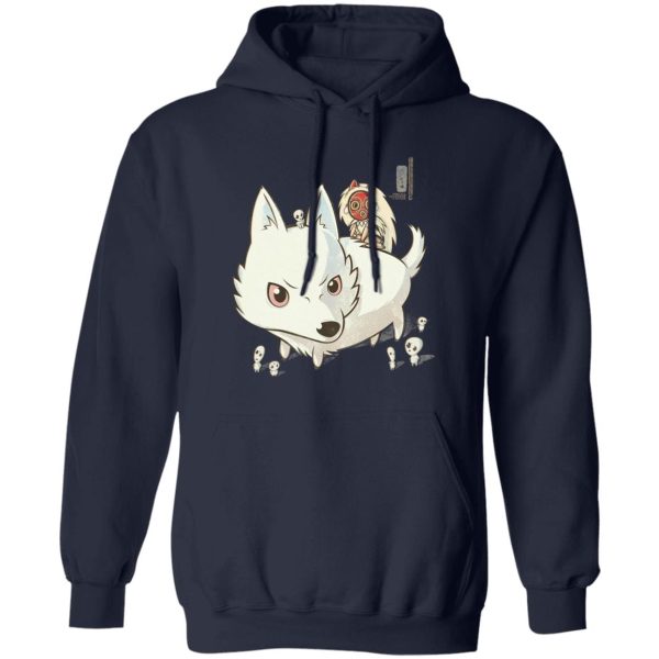 Princess Mononoke San - Princess Mononoke and The Wolf Cute Chibi Version Hoodie-Apparel, Hoodie, princess mononoke, Princess Mononoke San