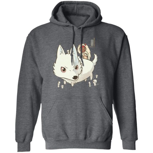 Princess Mononoke San - Princess Mononoke and The Wolf Cute Chibi Version Hoodie-Apparel, Hoodie, princess mononoke, Princess Mononoke San