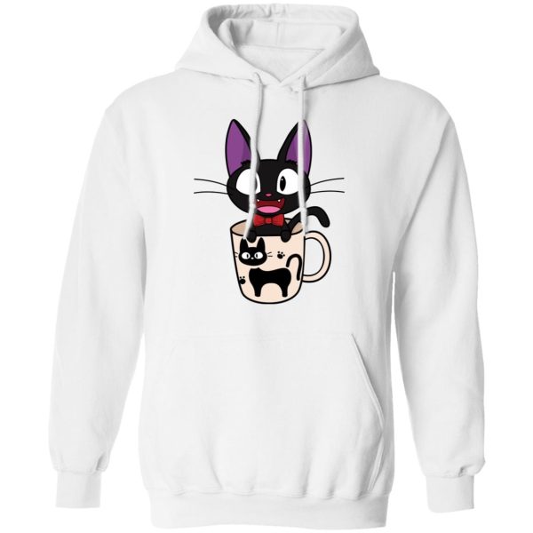 Movie Kiki's Delivery Service - Jiji in the Cat Cup Hoodie-Apparel, Hoodie, Kiki's Delivery Service, Movie Kiki's Delivery Service