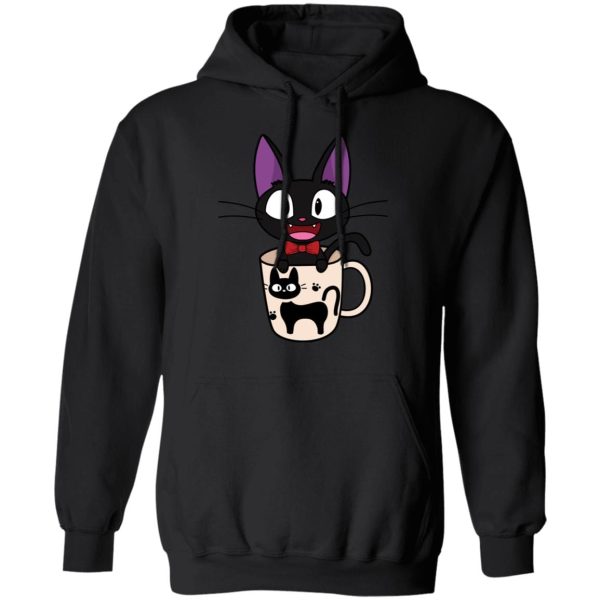 Movie Kiki's Delivery Service - Jiji in the Cat Cup Hoodie-Apparel, Hoodie, Kiki's Delivery Service, Movie Kiki's Delivery Service