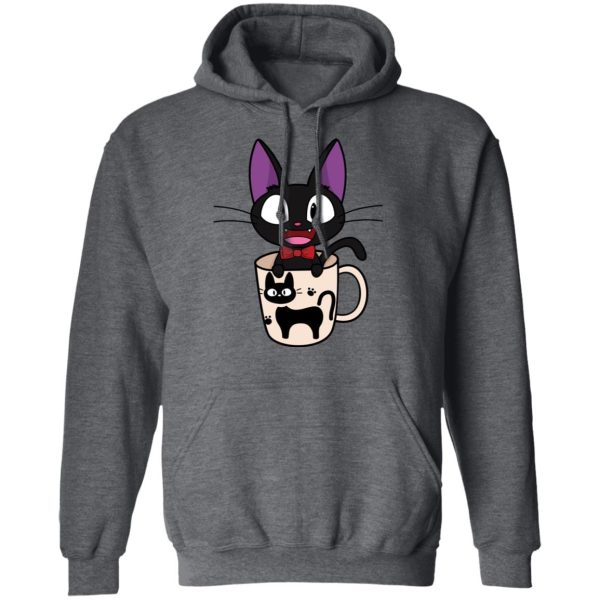 Movie Kiki's Delivery Service - Jiji in the Cat Cup Hoodie-Apparel, Hoodie, Kiki's Delivery Service, Movie Kiki's Delivery Service