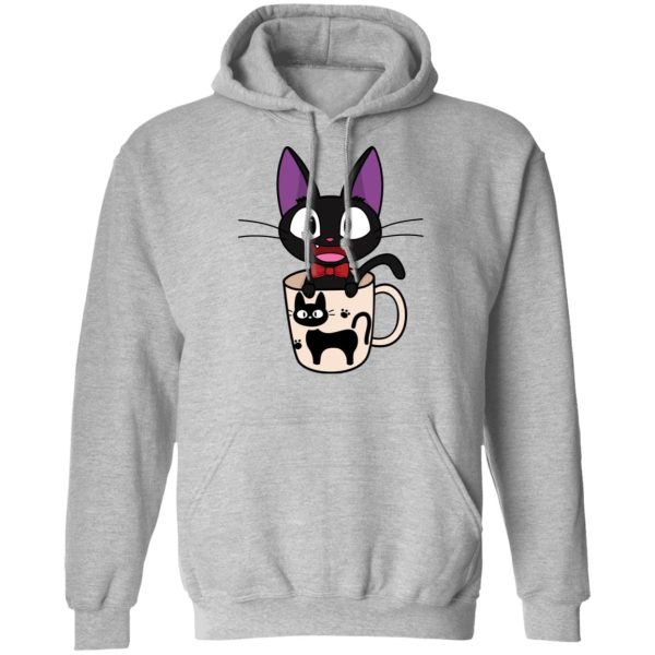 Movie Kiki's Delivery Service - Jiji in the Cat Cup Hoodie-Apparel, Hoodie, Kiki's Delivery Service, Movie Kiki's Delivery Service