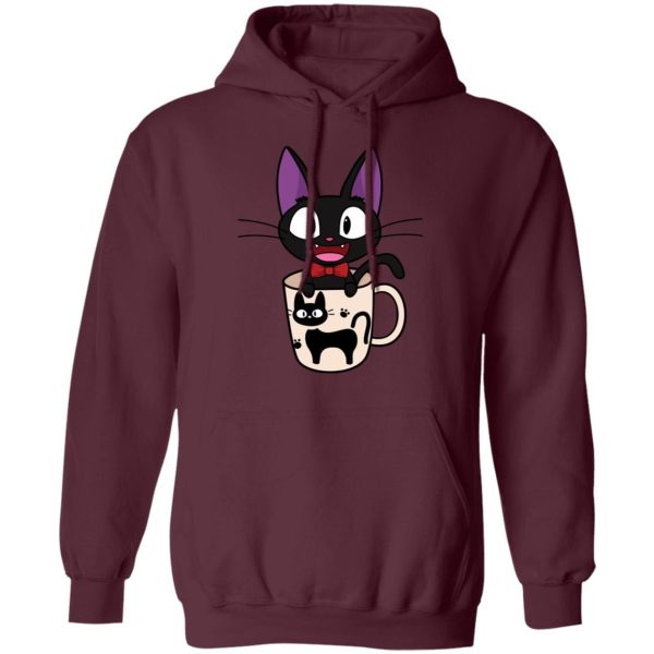 Movie Kiki's Delivery Service - Jiji in the Cat Cup Hoodie-Apparel, Hoodie, Kiki's Delivery Service, Movie Kiki's Delivery Service